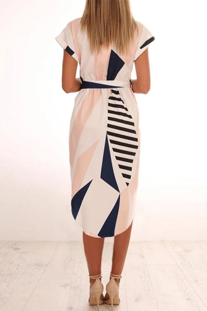 Trendy Printed Asymmetrical Midi Dress(4 colors)