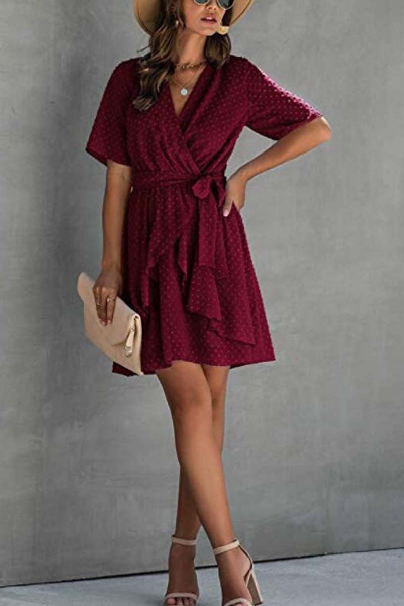 Swiss Dot V-Neck Top main image 0