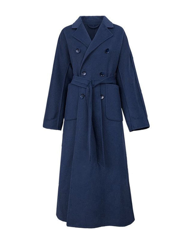 Woolen Casual Women Faux Wool Fashion Long Coat