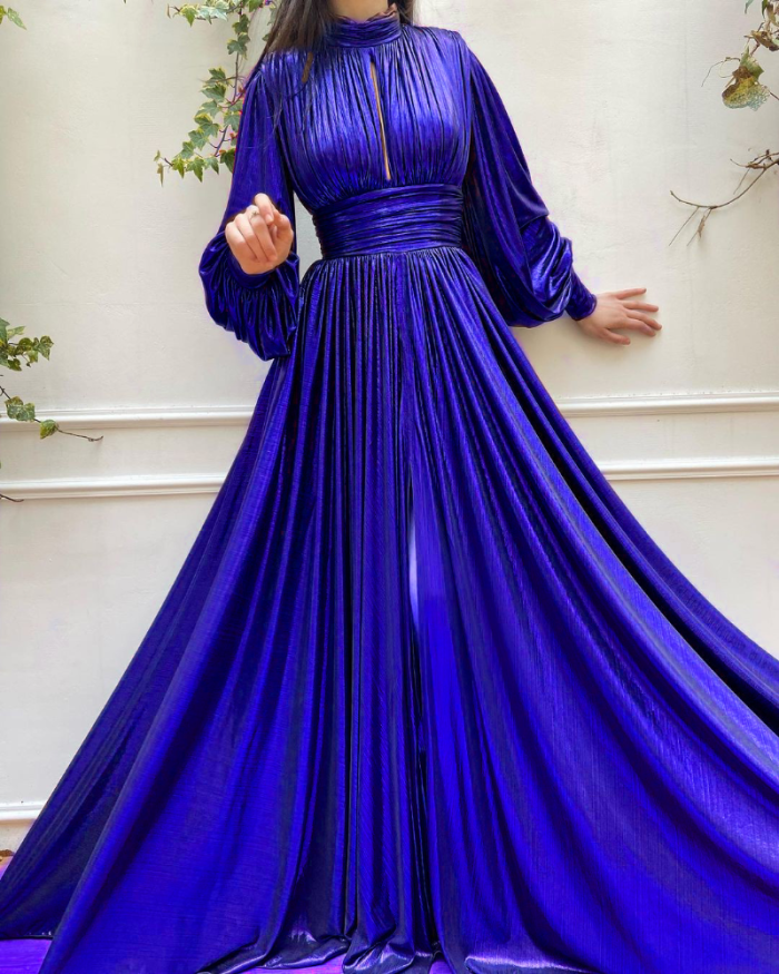 Long-sleeved Elegant Shiny Sexy Wedding Guest Dress