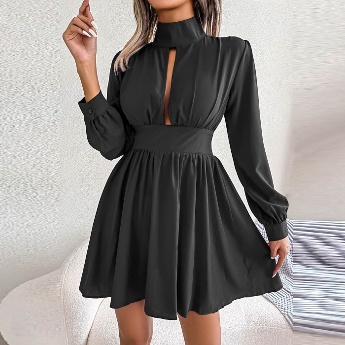 Elegant Women's Fashion Sexy Long-sleeved Mini Dress