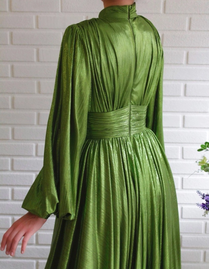 Long-sleeved Elegant Shiny Sexy Wedding Guest Dress
