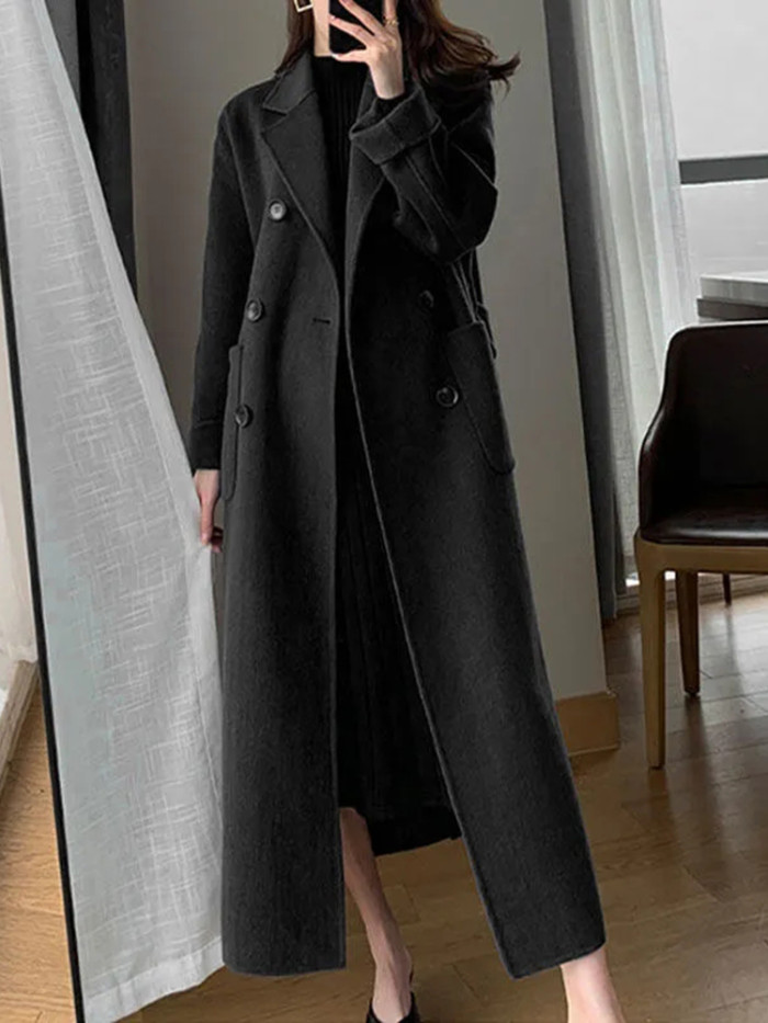 Woolen Casual Women Faux Wool Fashion Long Coat