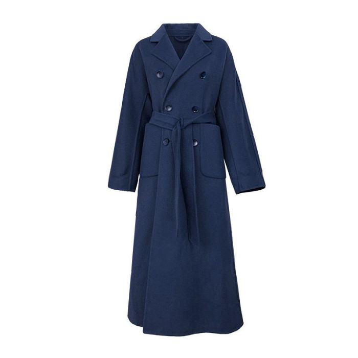 Woolen Casual Women Faux Wool Fashion Long Coat