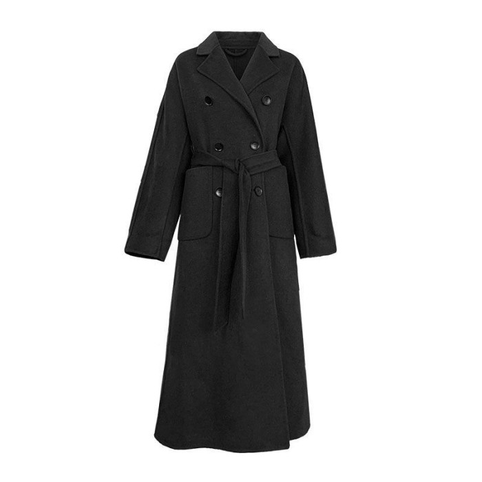 Woolen Casual Women Faux Wool Fashion Long Coat