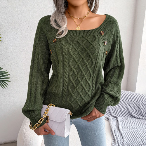 Women Casual Buttons Long Sleeve Knitted Sweaters
