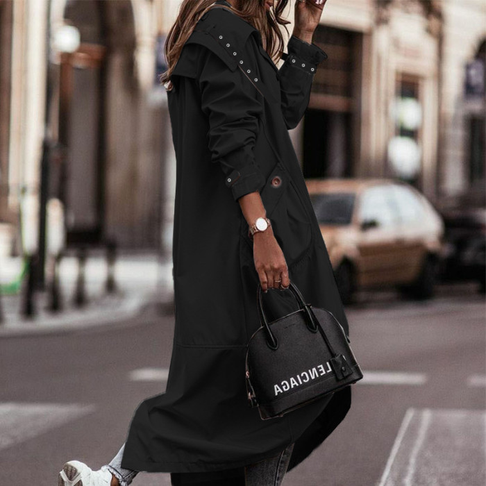 New Women's Casual Mid-length Trench Coat