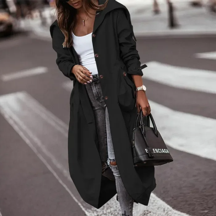 New Women's Casual Mid-length Trench Coat