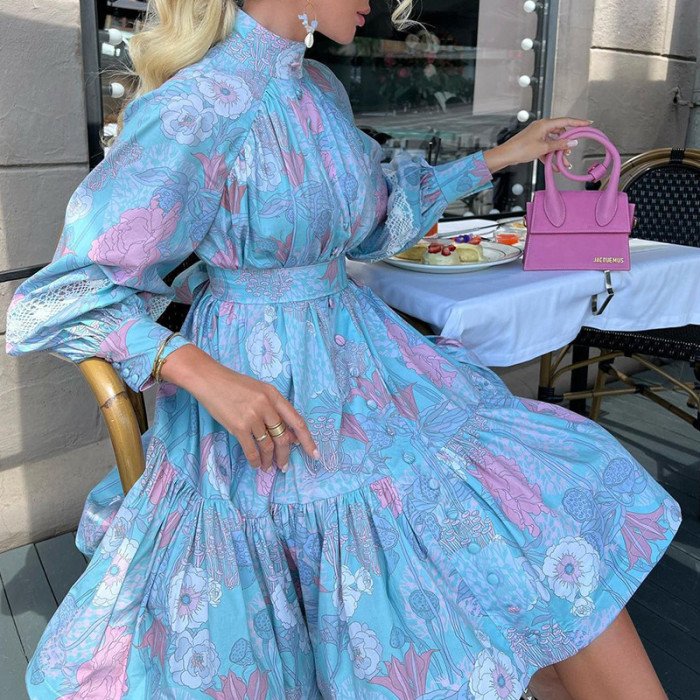 New Women's Fashion Print Casual Dress