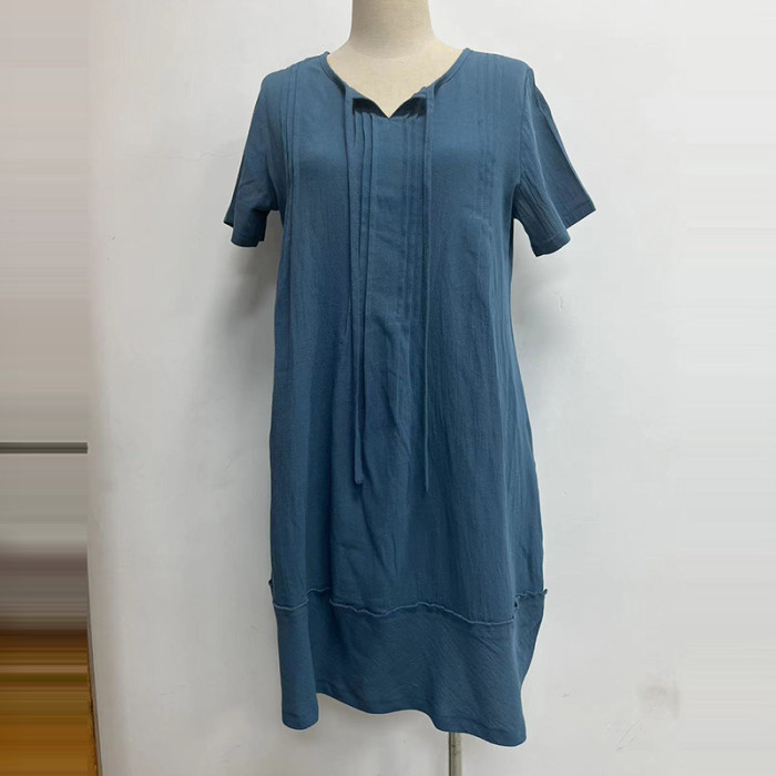 Women's V-neck Long Sleeve Elegant Fashion Casual Dress