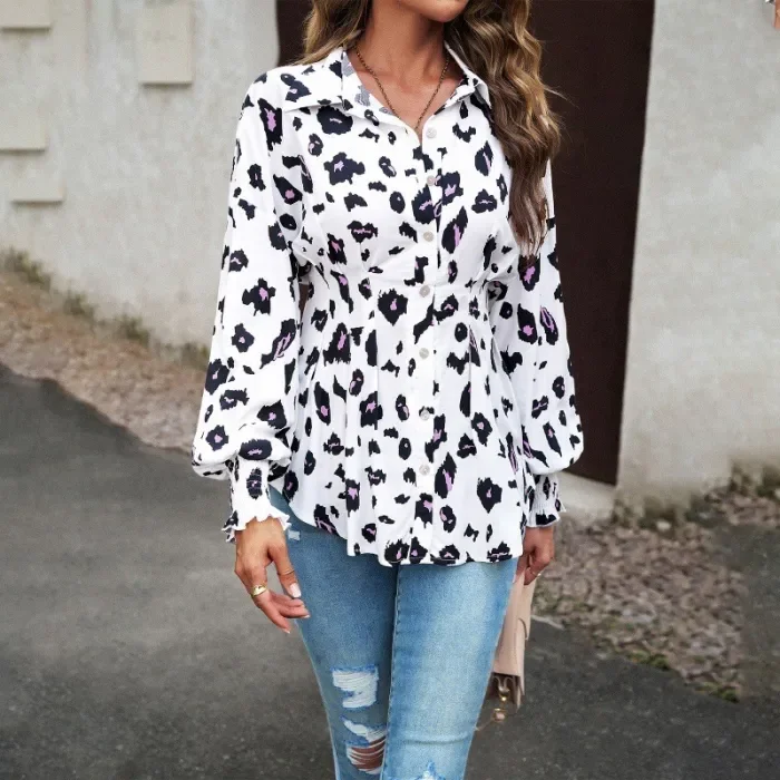 Women's Fashion Casual Printed Long Sleeve Blouse
