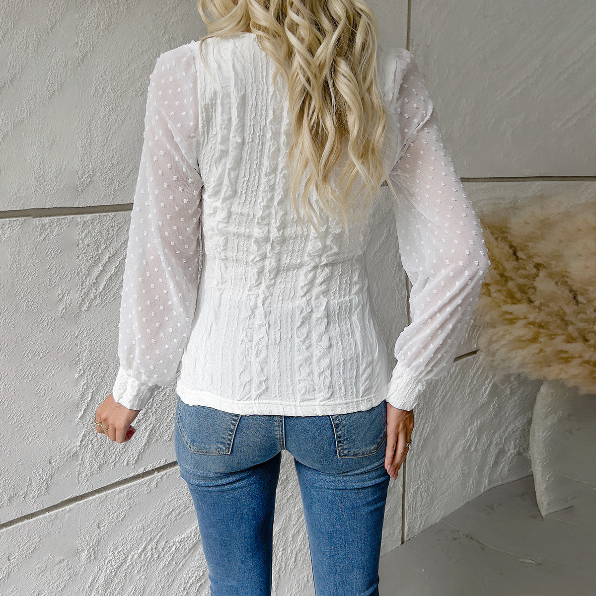 Square Neck Sequin Short Sleeve Blouse main image 1