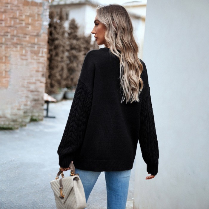Round Neck Long Sleeve Sweater main image 0