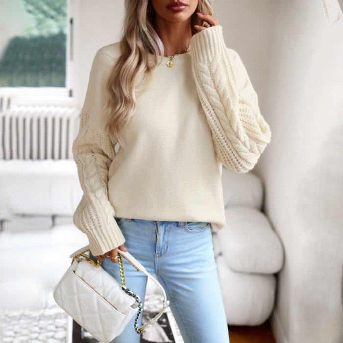 Round Neck Lace Mesh Knit Cardigan Sweater main image 0