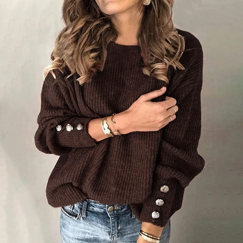 Women's New Loose Round Neck Knitted Sweater