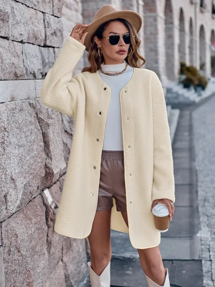 Women's Autumn and Winter Fashion Casual Solid Color Coat