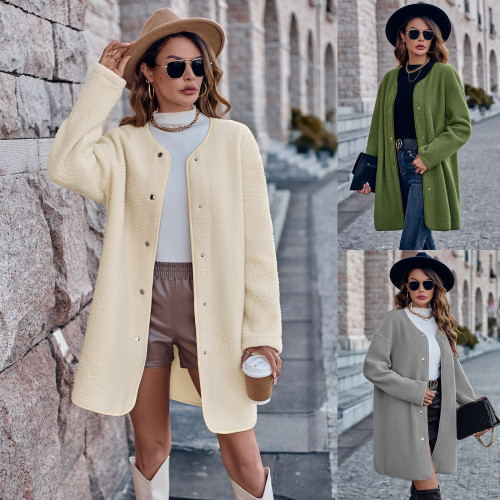 Women's Autumn and Winter Fashion Casual Solid Color Coat