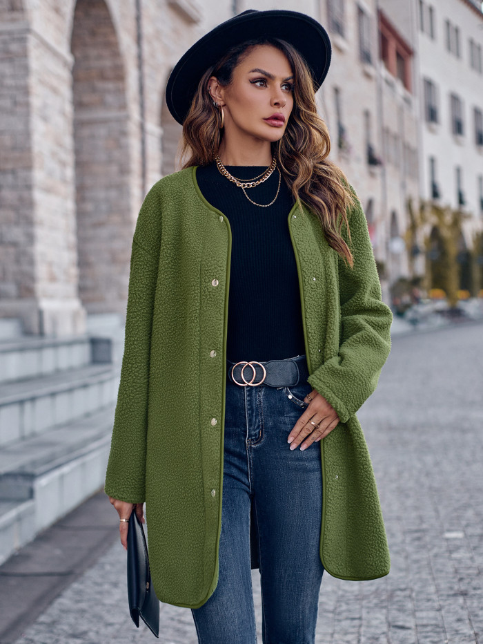 Women's Autumn and Winter Fashion Casual Solid Color Coat