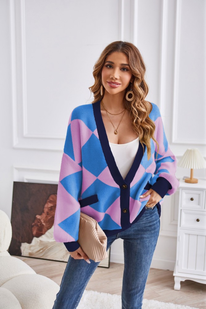 New Women's V-Neck Casual Loose Knitted Cardigan