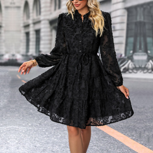 Autumn New Fashionable Long Sleeve Solid Color Women's Dress