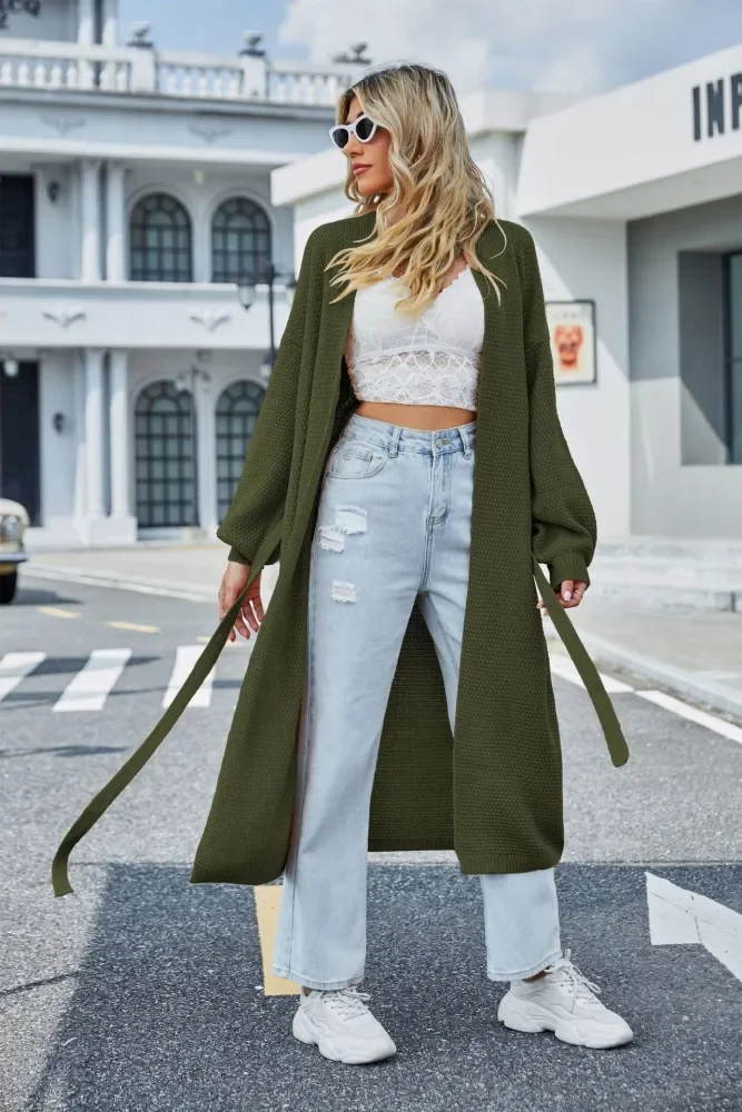 New Fashion Loose Solid Color Knitted Cardigan Coat