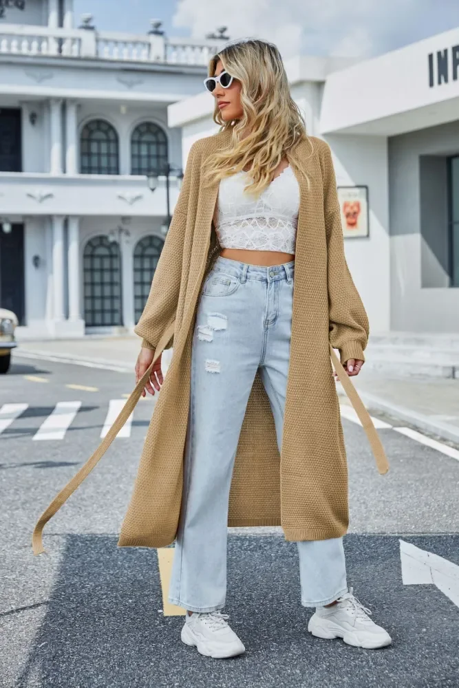 New Fashion Loose Solid Color Knitted Cardigan Coat