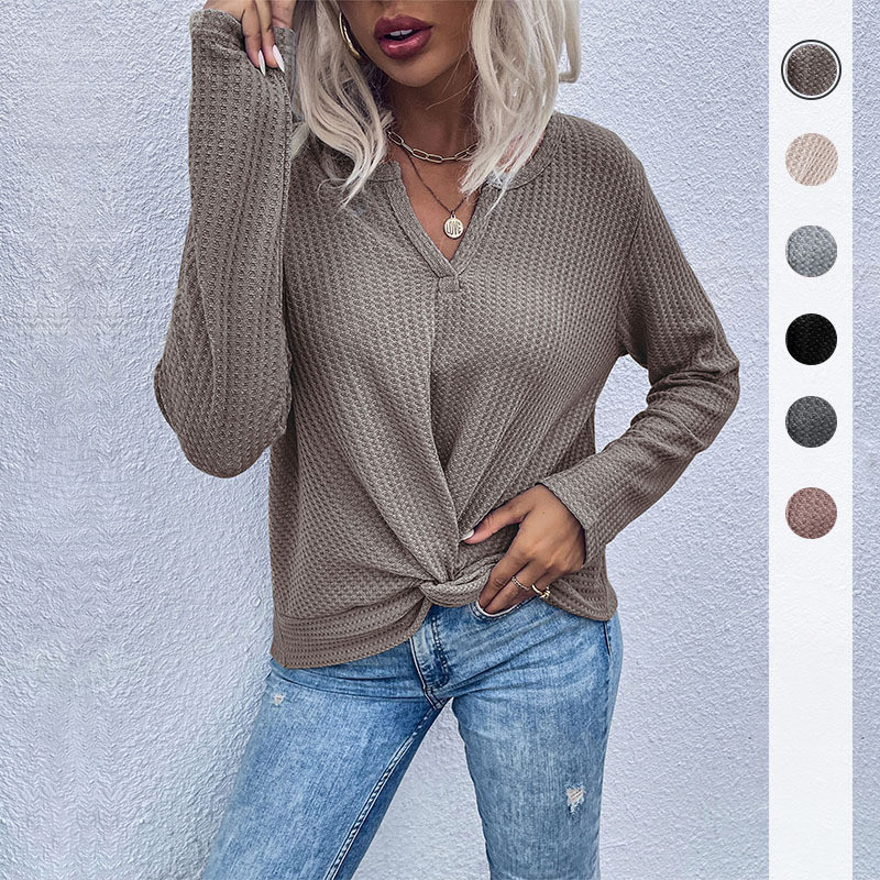 Casual Solid Color Thin Knitted Sweater