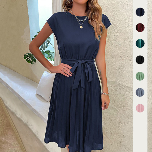 New Women's Casual Strappy Solid Color Dress