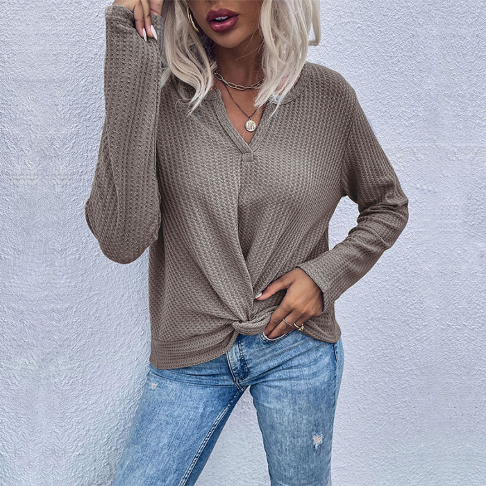 Casual Solid Color Thin Knitted Sweater