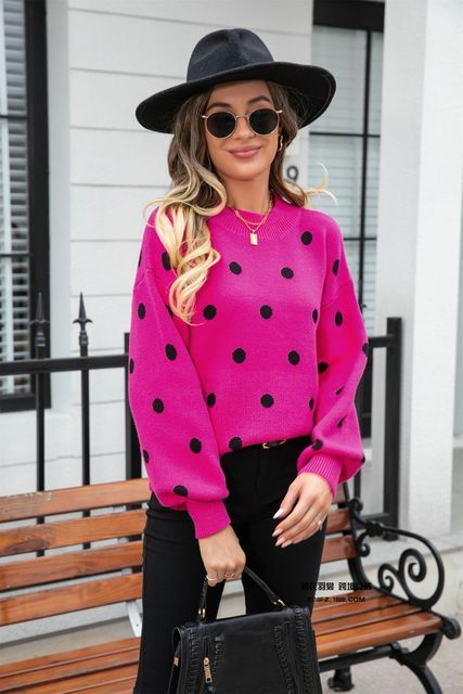 Women Loose Fit Knitted Pullover Sweater