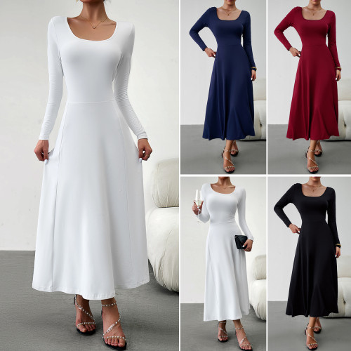 Women's Elegant Waist Long Sleeve Dress