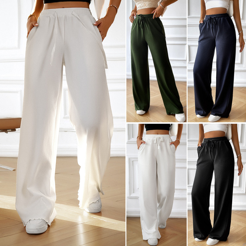 Women's Loose Casual Solid Color Wide Leg Pants