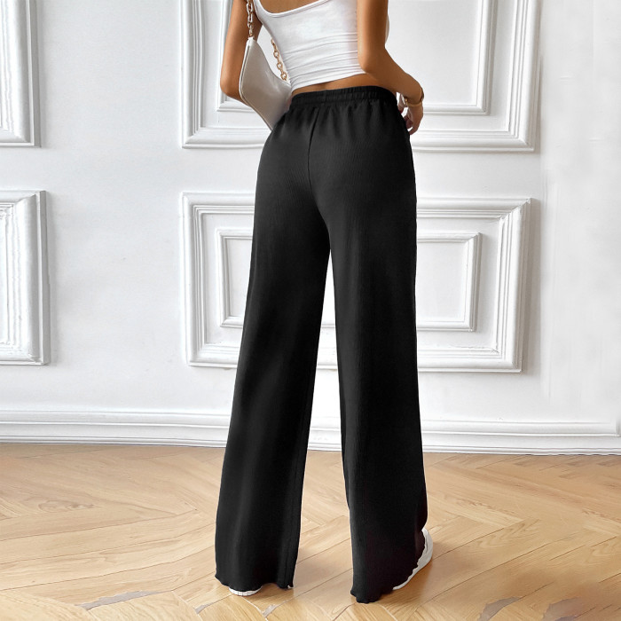 Women's Loose Casual Solid Color Wide Leg Pants