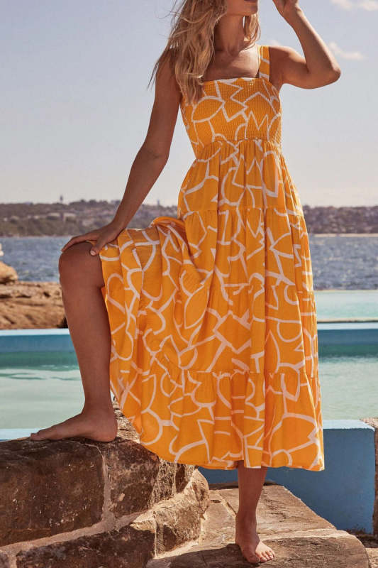 Women's Print Casual Sleeveless Beach Dress