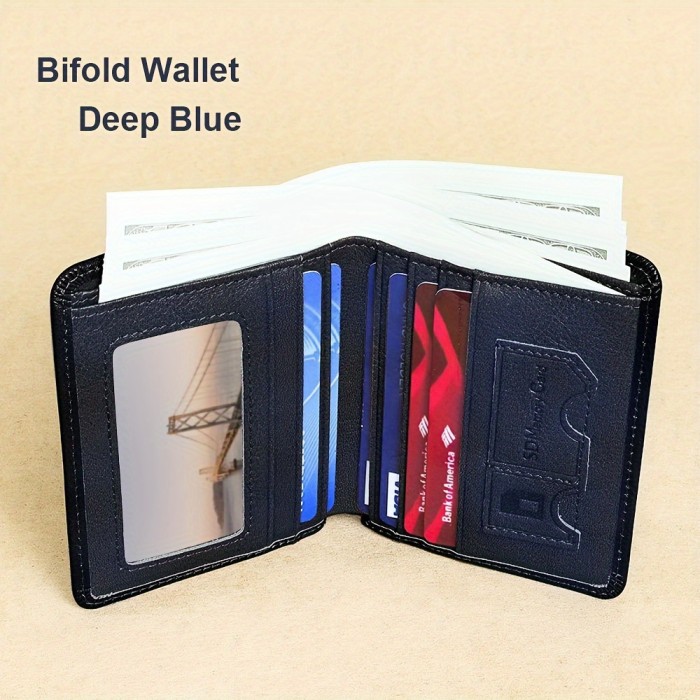 Genuine Leather Rfid Wallets For Men Vintage Thin Short Multi Function ID Credit Card Holder Money Bag Give Gifts To Men On Valentine's Day