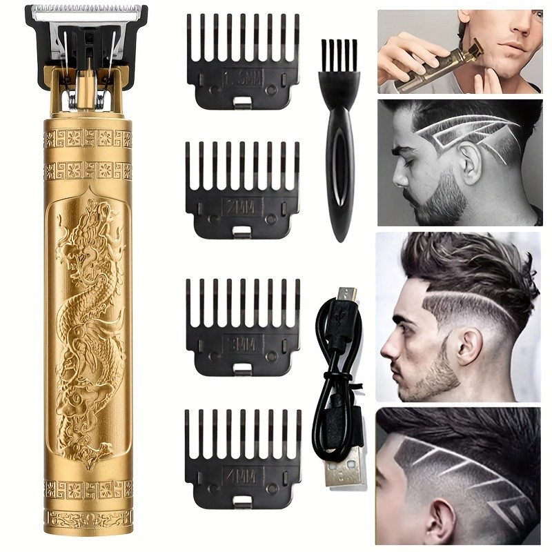 vintage T9 trimmer Professional Cordless Electric Hair Clipper And Beard Trimmer - Haircut Grooming Kit With USB Charging