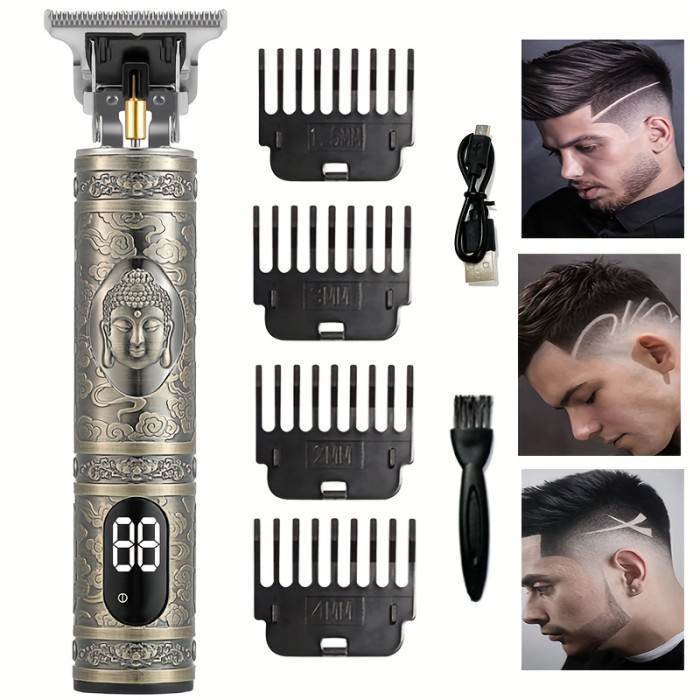 vintage T9 trimmer Professional Cordless Electric Hair Clipper And Beard Trimmer - Haircut Grooming Kit With USB Charging