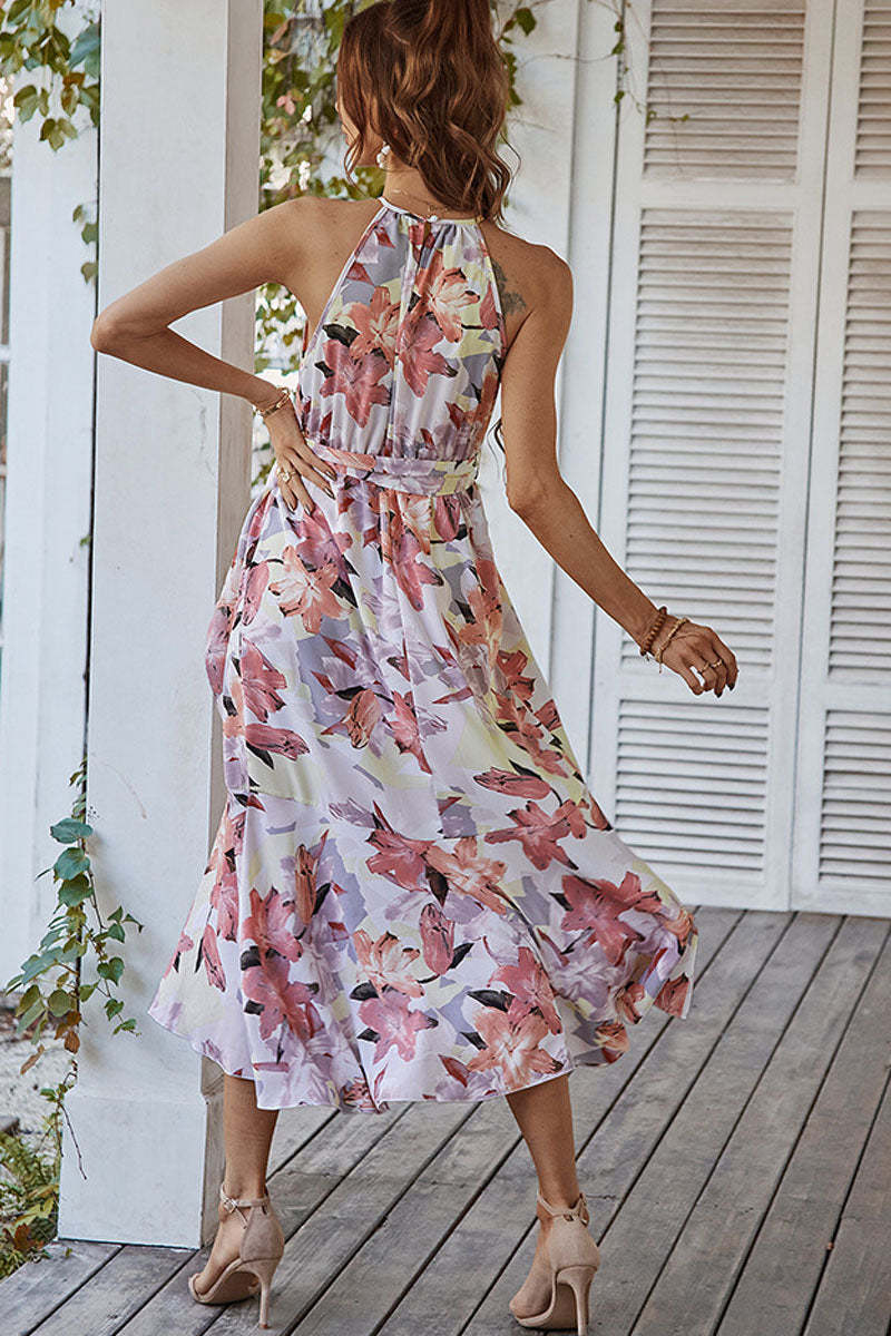 Halter Ring Printed Maxi Dress main image 1