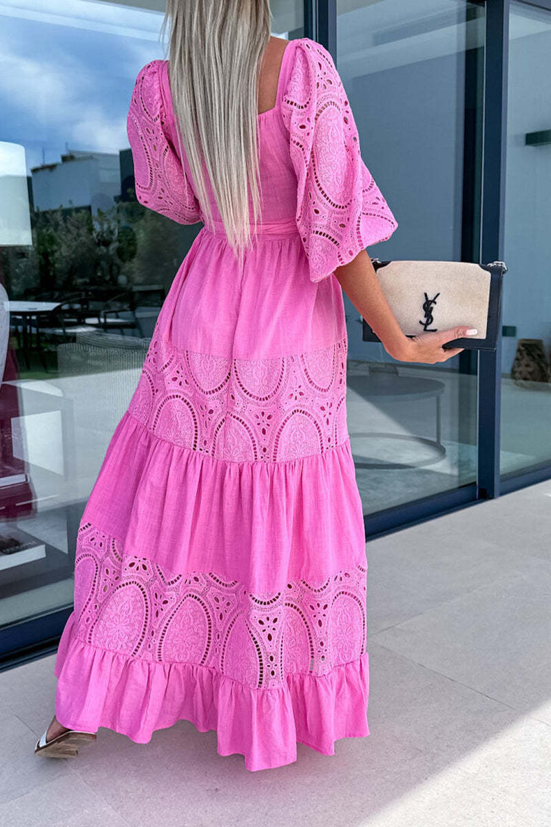 Patchwork Crochet Maxi Dress main image 0