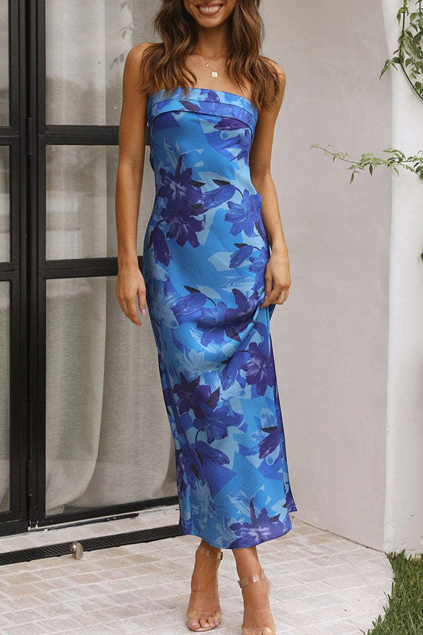 Blue Backless Midi Dress main image 0