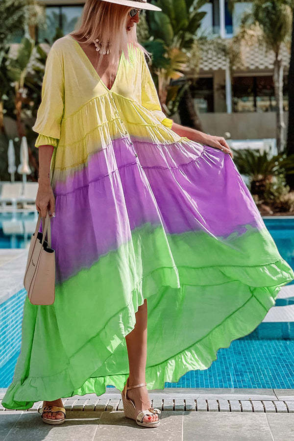 Prettiest Smile Gradient High Low Maxi Dress