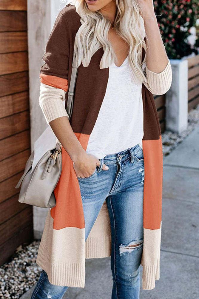 Patchwork Loose Casual Cardigan (3 Colors)