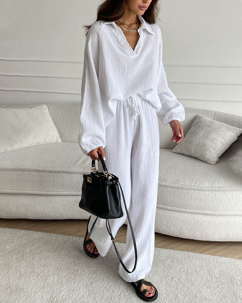 V-Neck Two-piece Set main image 0