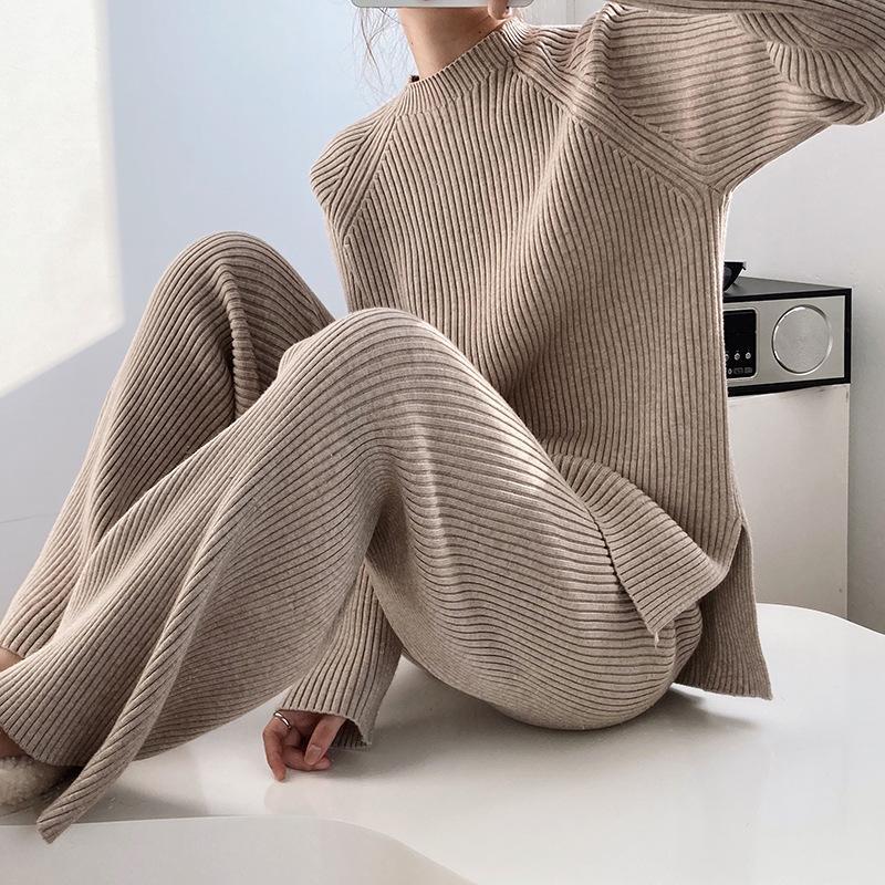 Round Neck Solid Color Loose Suit main image 0