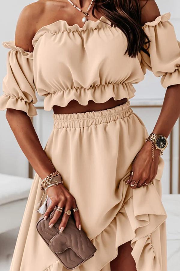 Off The Shoulder Midi Dress Suit