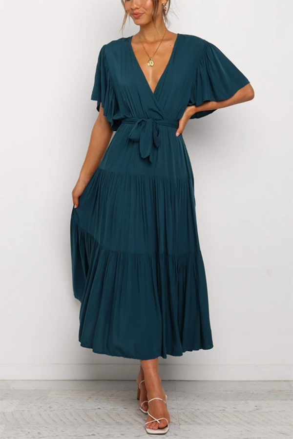 Charm - Long Flared Tiered Dress