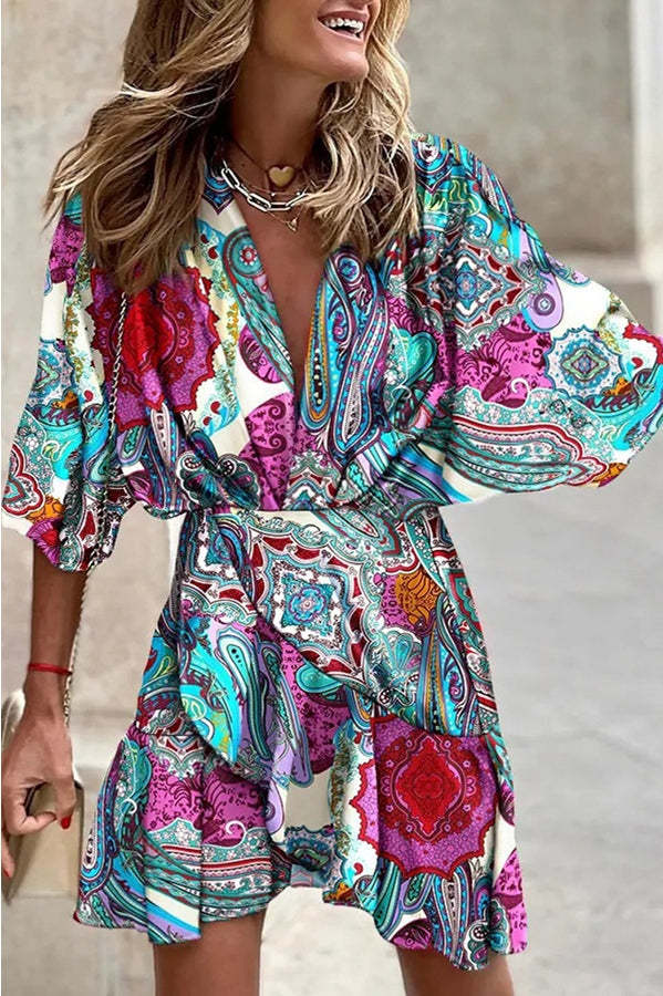 Printed Mini Dress