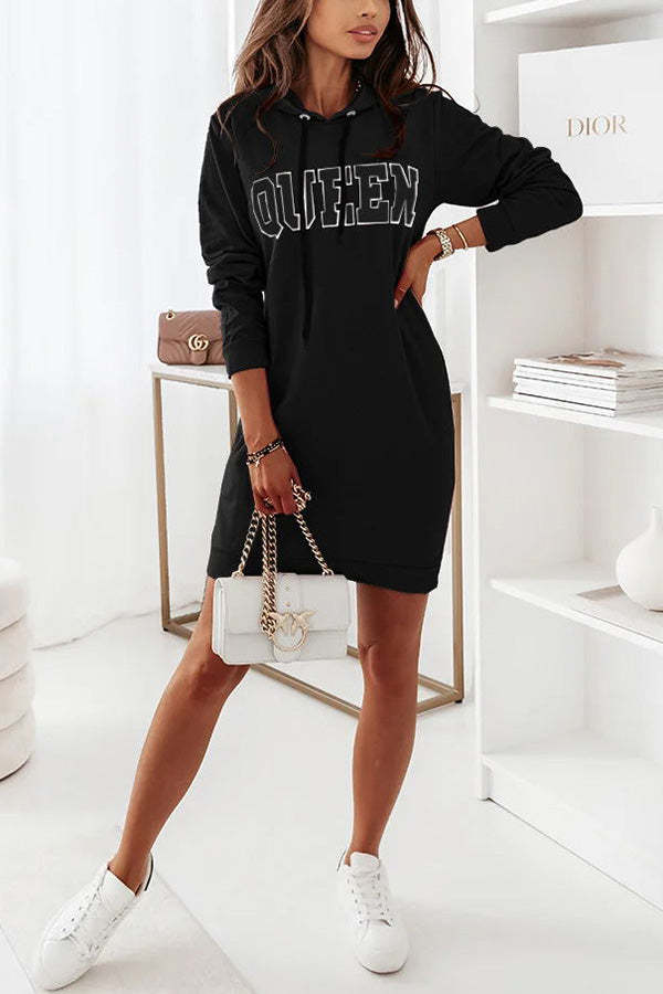 Double Zipper Long Sleeve Hooded Mini Dress