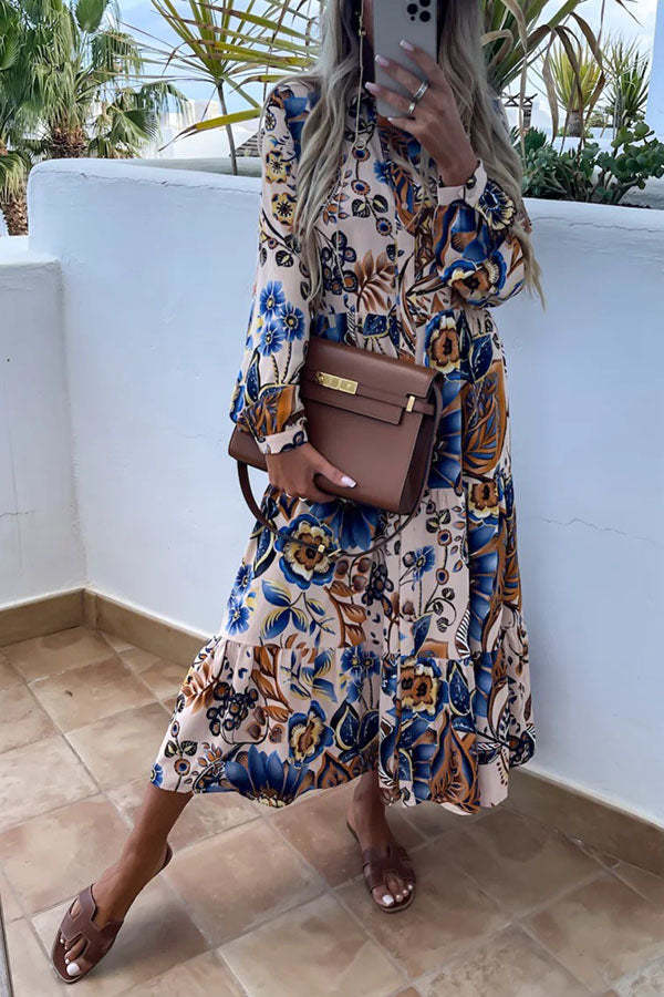 Floral Shirt Midi Dress