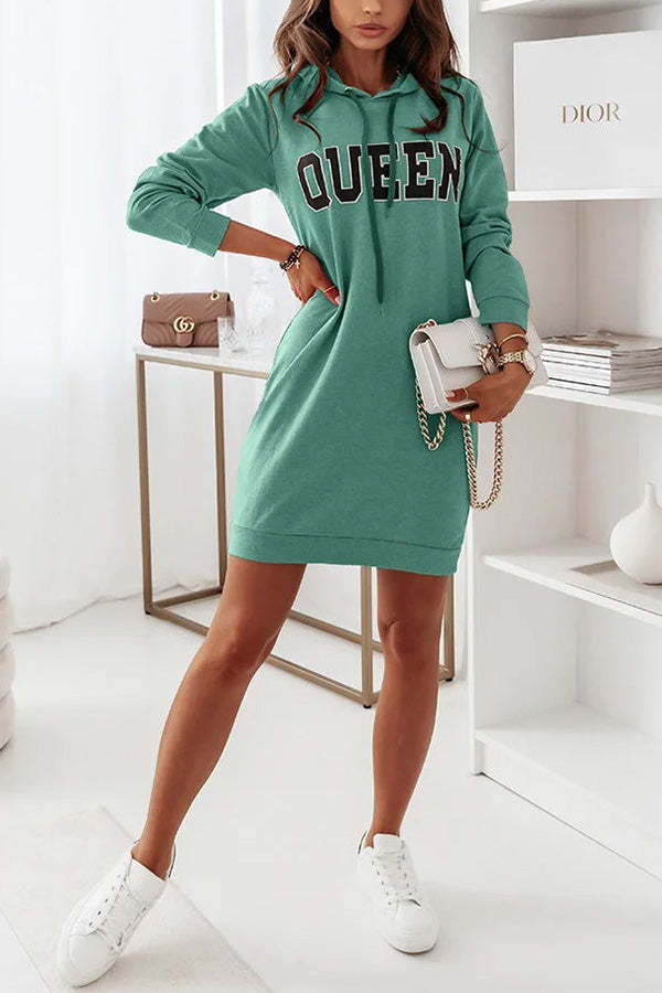 Double Zipper Long Sleeve Hooded Mini Dress main image 0